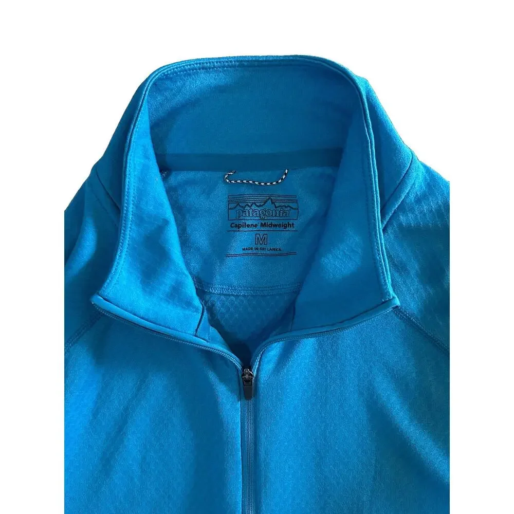 Patagonia Capilene Midweight Baselayer Quarter Zip Long Sleeve Men’s Medium Blue